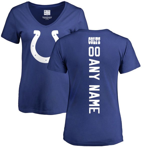Women Indianapolis Colts NFL Pro Line Royal Custom Backer Slim Fit T-Shirt->->Sports Accessory